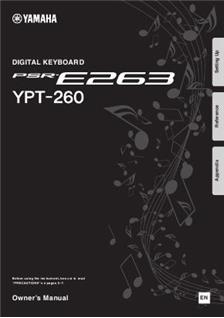 Yamaha YPT 260 manual. Camera Instructions.